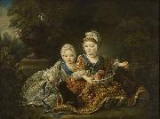 Francois-Hubert Drouais The Duke of Berry and the Count of Provence at the Time of Their Childhood Sweden oil painting artist